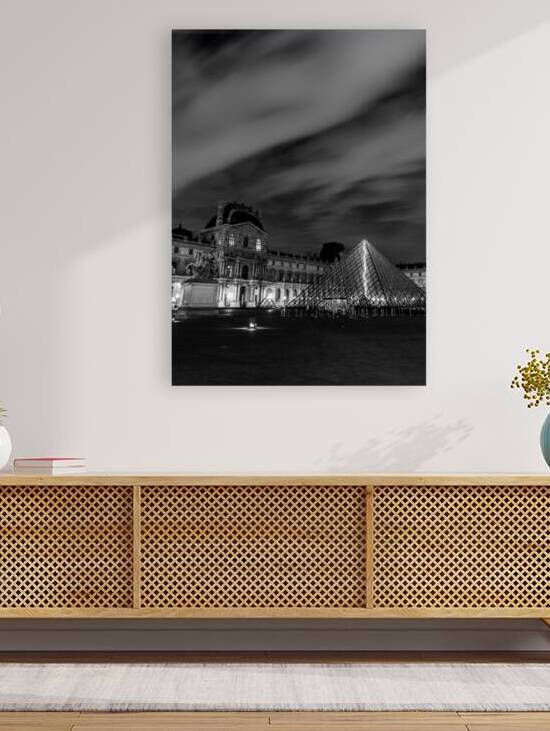 the louvre at night  vertical 2453 Louvre 13k by Black And White