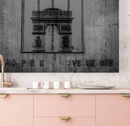 sign above arc de triomphe tunnel  square 2511 Ve by Black And White