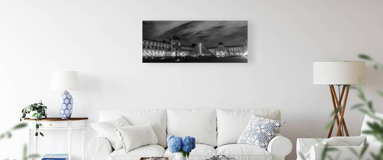 the louvre at night  panoramic 2453 Louvre 13k.jp by Black And White