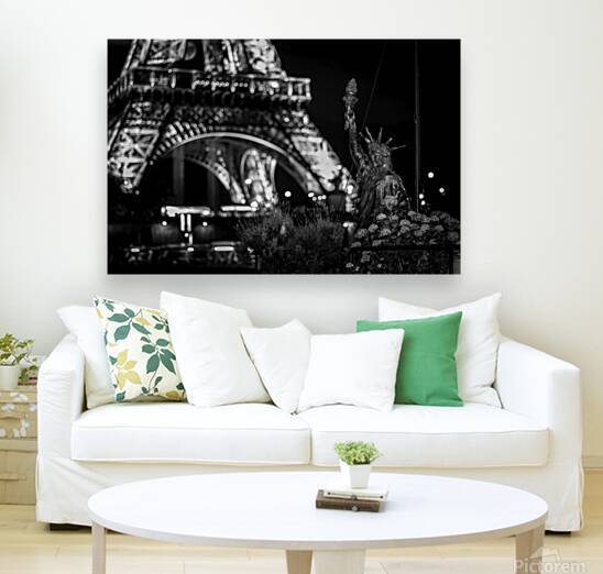 small statue of liberty on river seine  horizonta by Black And White