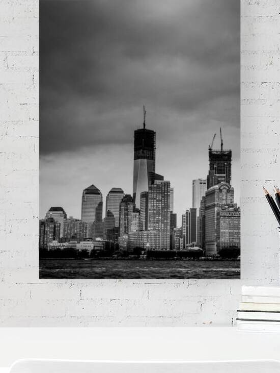 battery park lower manhattan skyline  vertical 14 by Black And White