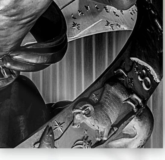 aires prometheus statue rockafeller statue  squar by Black And White