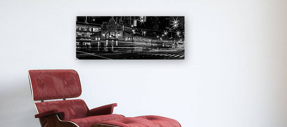 broadway 72nd at night  panoramic 4506 SeventySec by Black And White