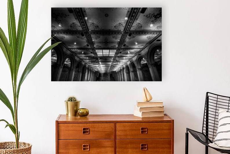 bethesda terrace central park  horizontal 1507 Te by Black And White