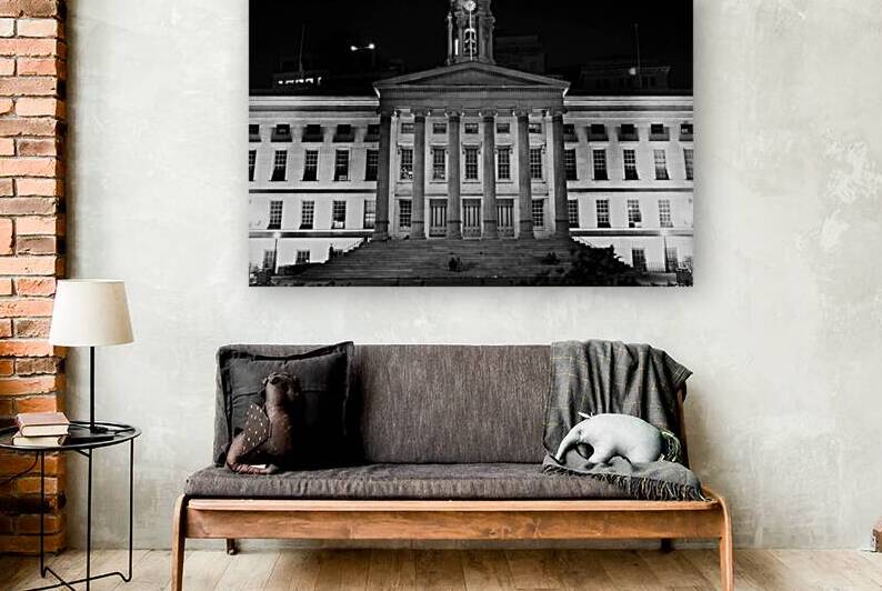 brooklyn borough hall at night  horizontal 1406 B by Black And White