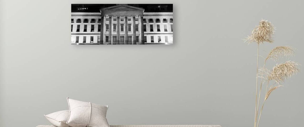 brooklyn borough hall at night  panoramic 1406 Bo by Black And White