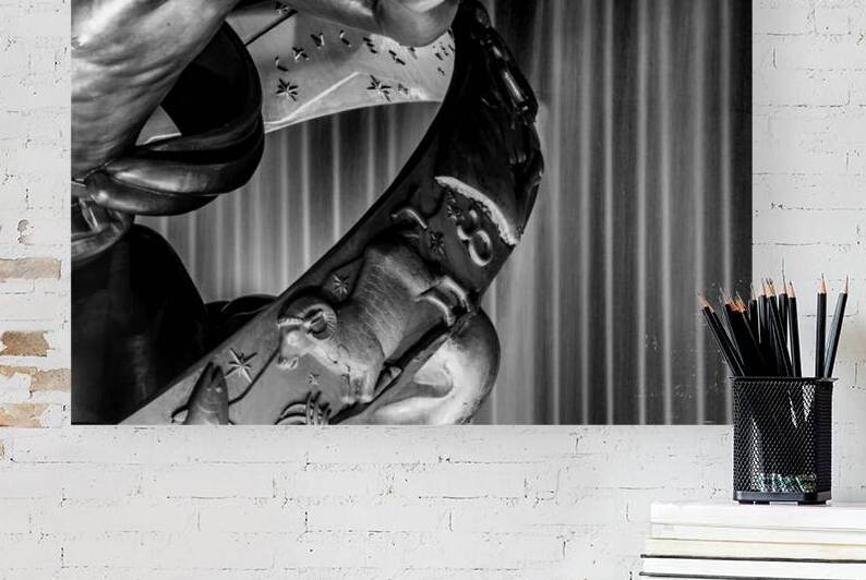 aires prometheus statue rockafeller statue  horiz by Black And White