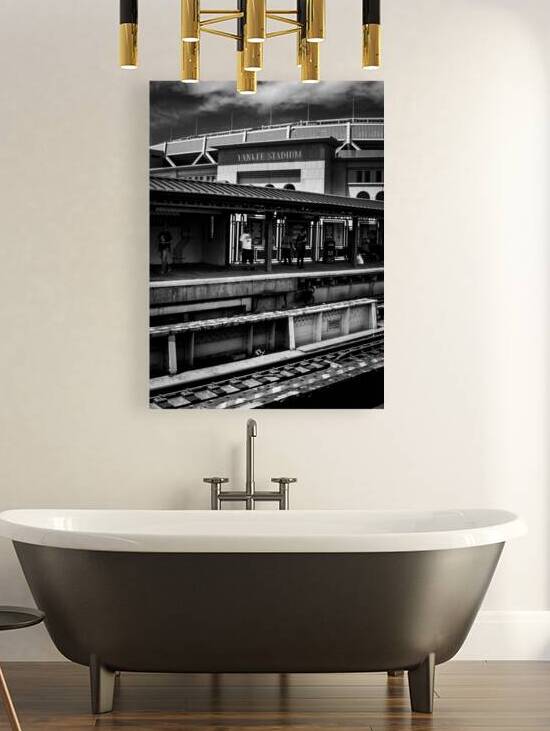 new yankee stadium from train station  vertical 1 by Black And White