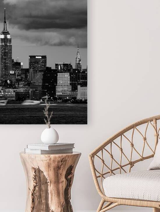 midtown manhattan skyline at dusk  vertical 371 M by Black And White