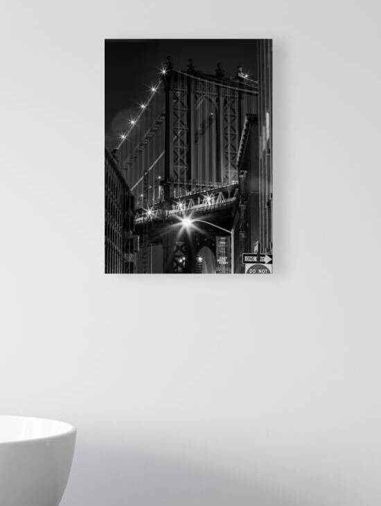 manhattan bridge washington street brooklyn  vert by Black And White