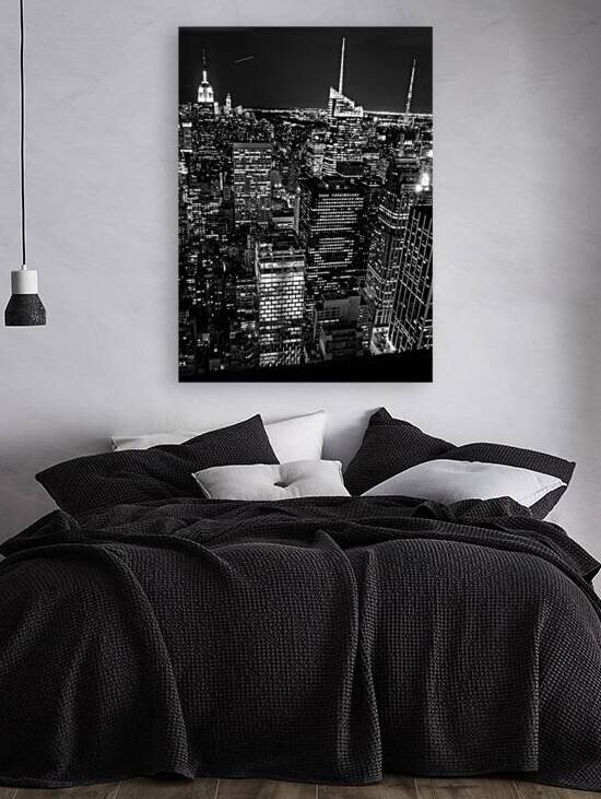 midtown from rockafeller center at night  vertica by Black And White