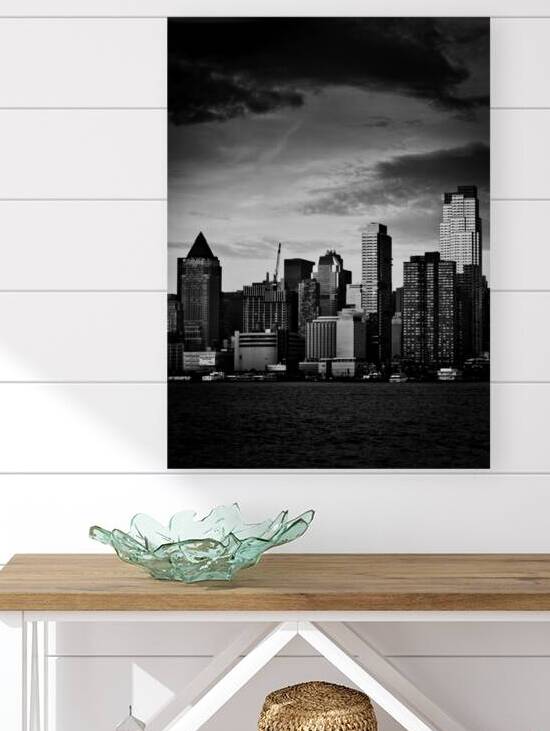 midtown west skyline  vertical 1523 Westside 13k. by Black And White