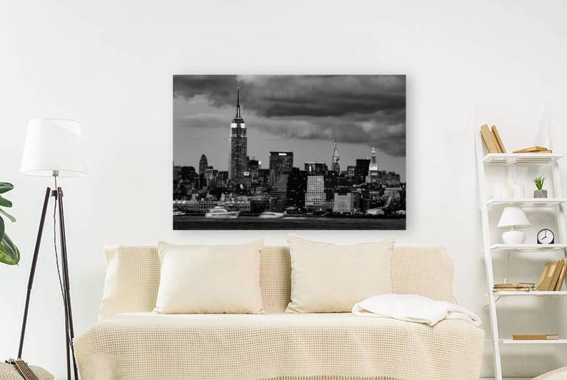 midtown manhattan skyline at dusk  horizontal 371 by Black And White