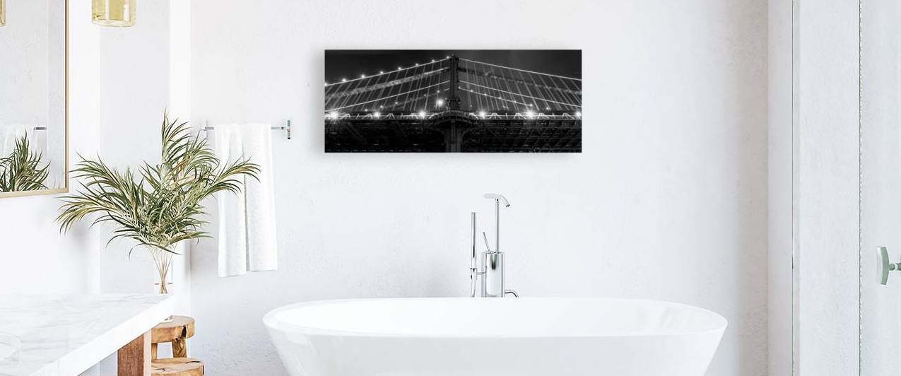 manhattan bridge overpass  panoramic 1431 Dumbo 1 by Black And White