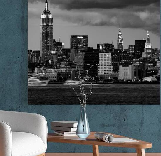 midtown manhattan skyline at dusk  square 371 Mid by Black And White