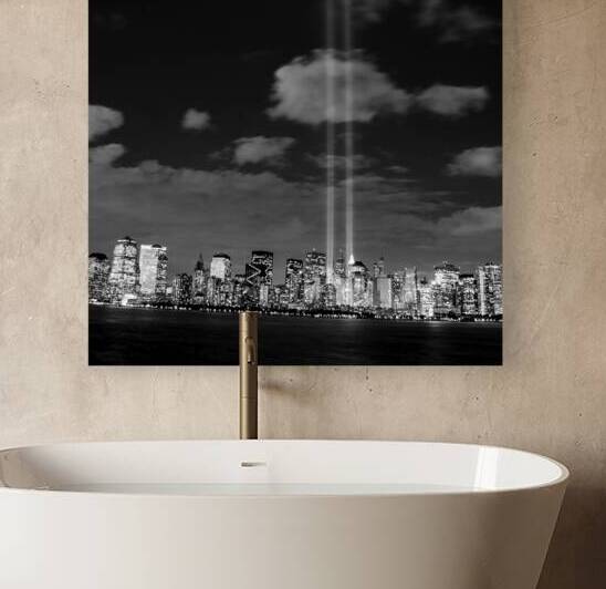 new york city skyline 911  square 355 Courage 13k by Black And White
