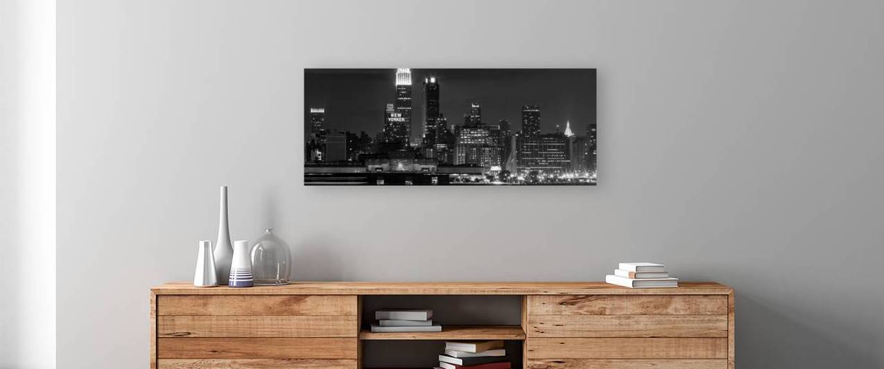 new york city at night  panoramic 1529 Yorker 13k by Black And White