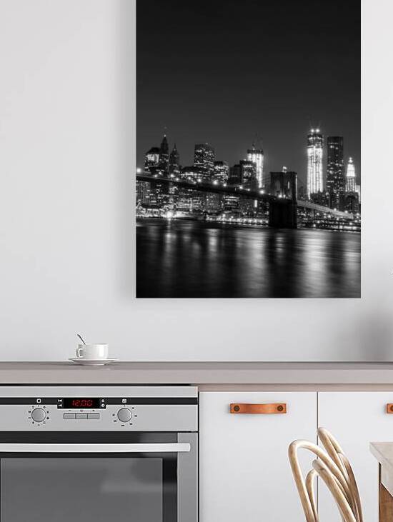 new york city skyline from brooklyn  vertical 360 by Black And White