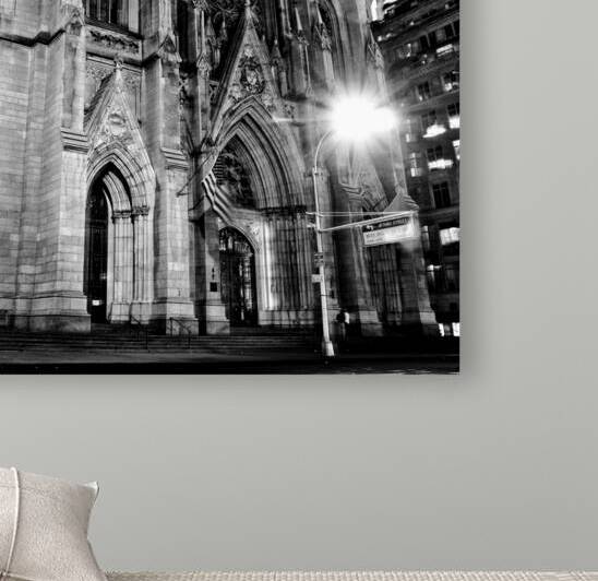 st patricks cathedral at night  square 1530 Cathe by Black And White
