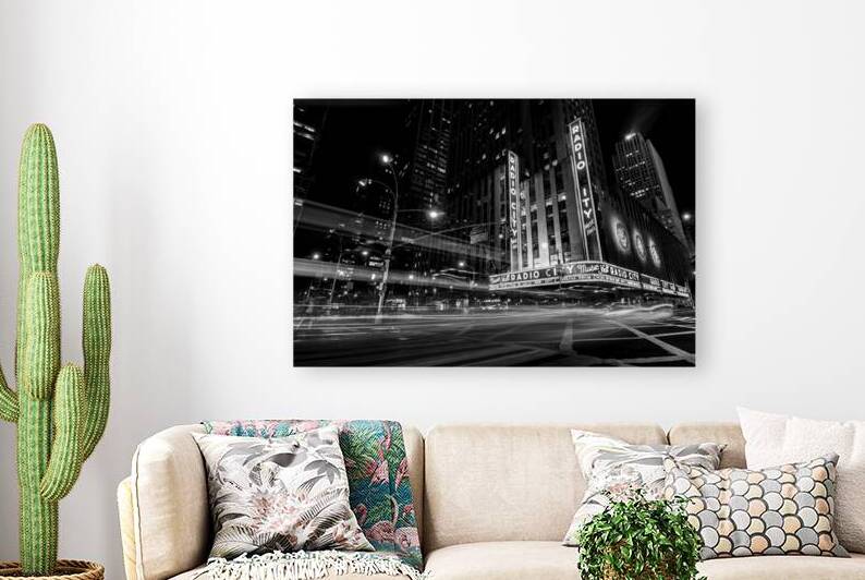 radio city music hall at night  horizontal 1455 I by Black And White