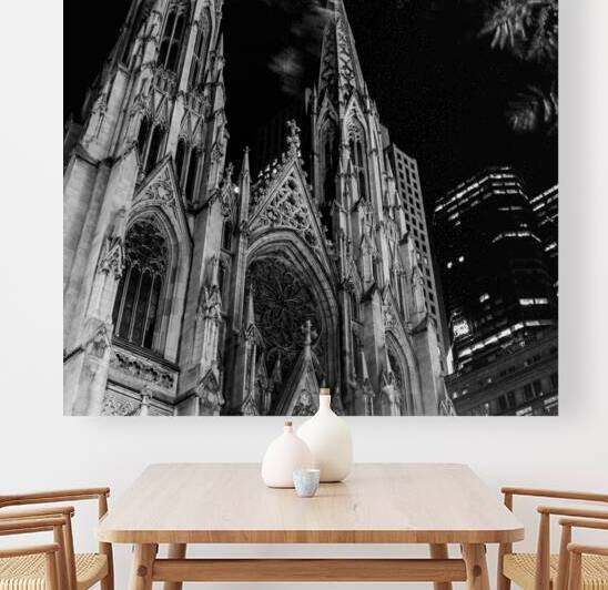 st pats cathedral at night  square 374 Patricks 1 by Black And White