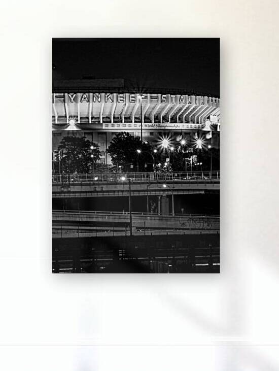 old yankee stadium at night  vertical 2939 Bomber by Black And White