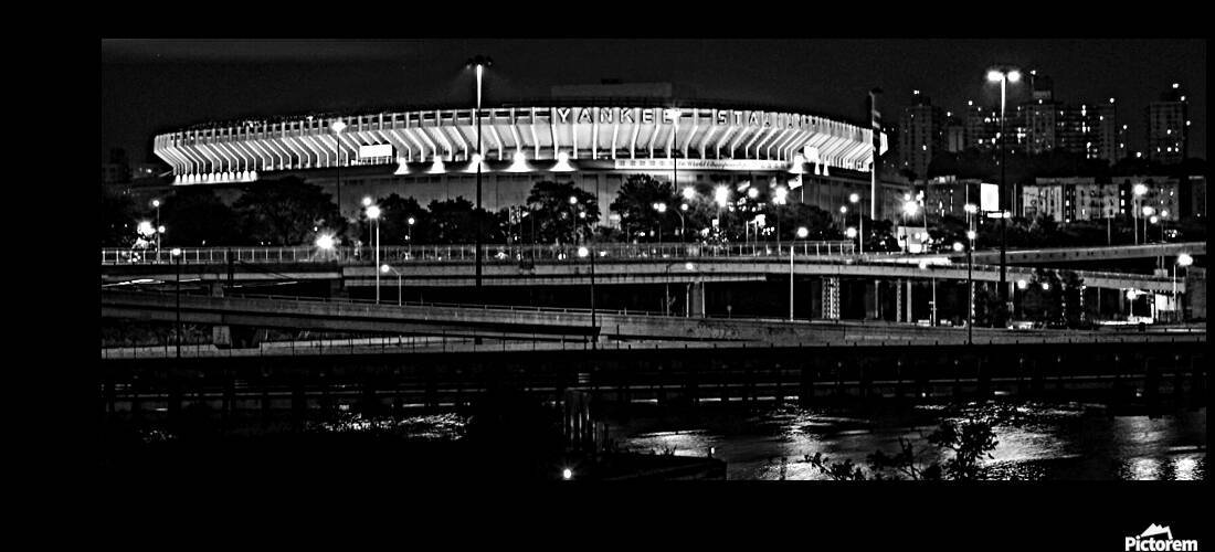 old yankee stadium at night  panoramic 383 Ruth 1 by Black And White