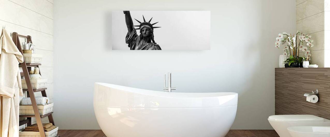 statue of liberty nyc  panoramic 1462 Liberty 13k by Black And White