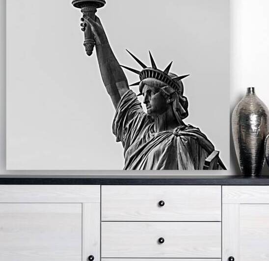 statue of liberty torch of liberty  square 1401 B by Black And White