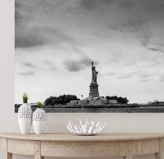 statue of liberty and liberty island new york har 1708085314.2126 by Black And White