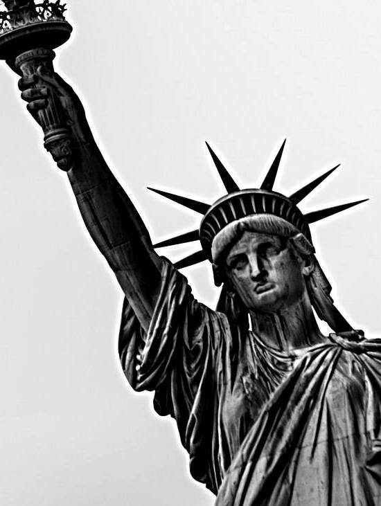 statue of liberty with torch  vertical 1461 Liber by Black And White