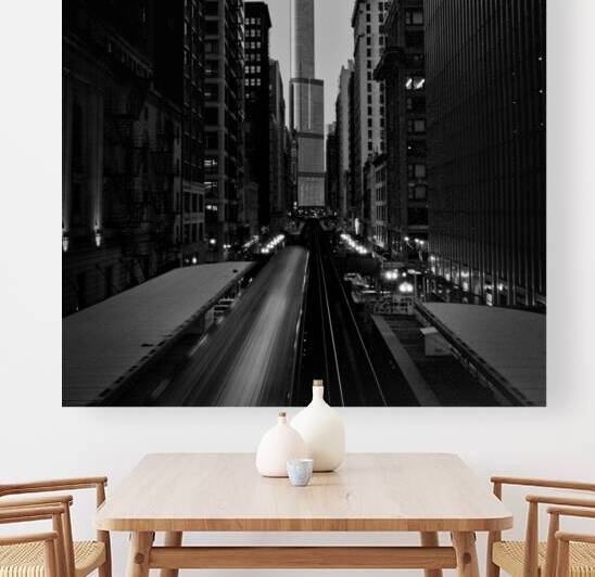 chicago L train trump tower  square 1191 El 13k.j by Black And White