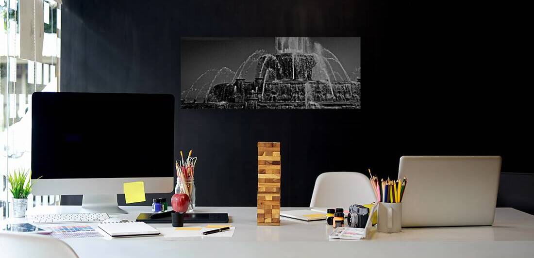 buckingham fountain  panoramic 2020 Clarence 13k. by Black And White