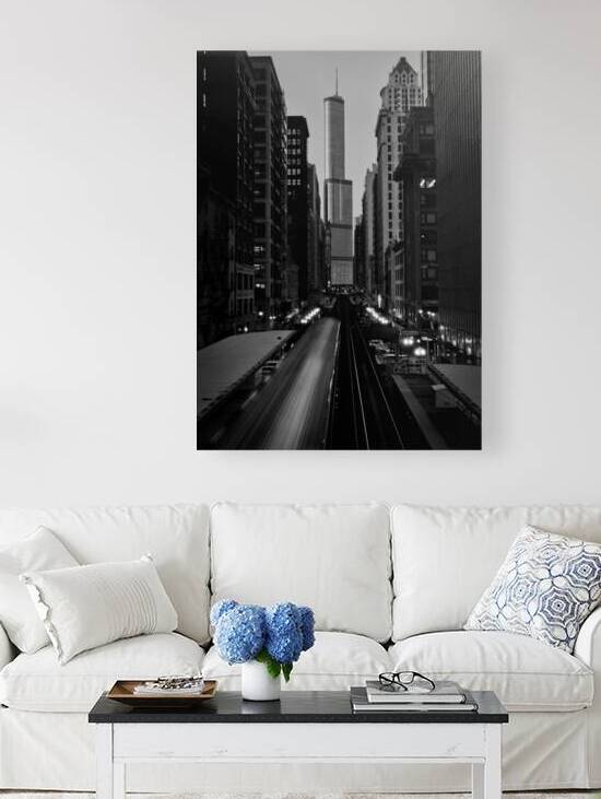 chicago L train trump tower  vertical 1191 El 13k by Black And White