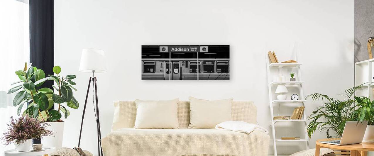 addison street L station at wrigley field  panora by Black And White