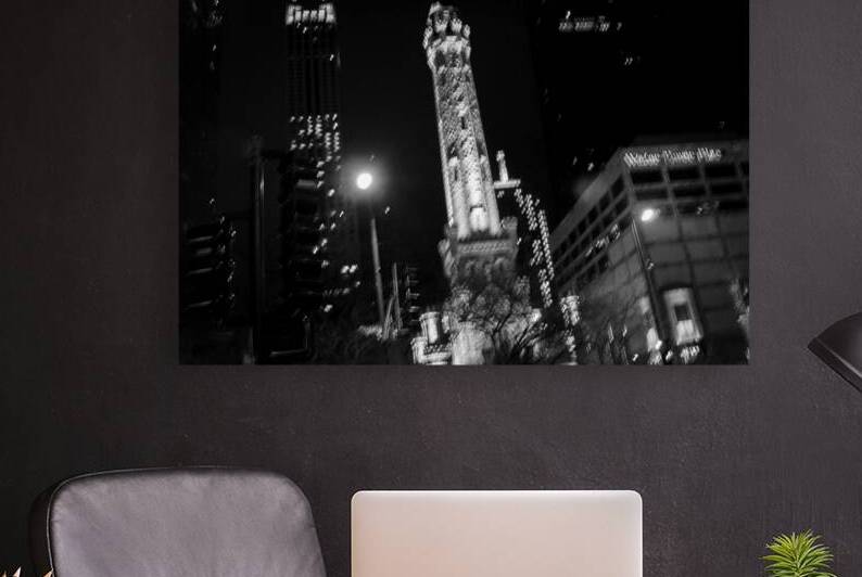 blurry shot of chicago water tower  horizontal 75 by Black And White