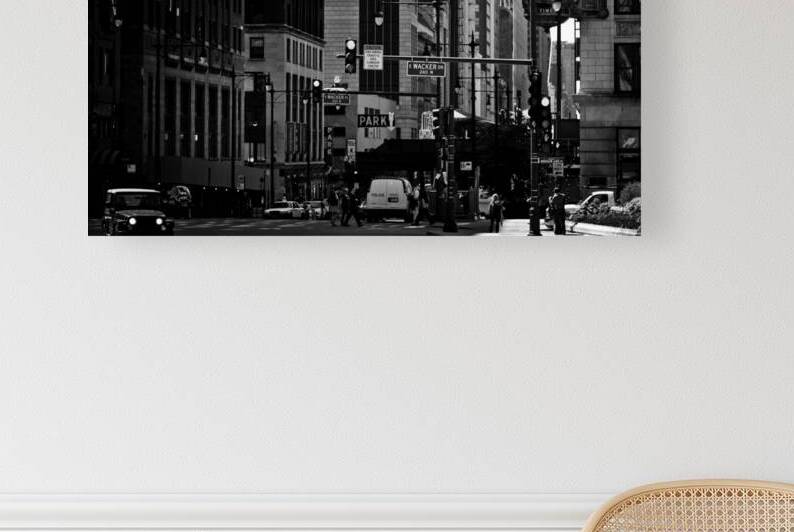 chicago cityscape wacker wabash  horizontal 2030 by Black And White