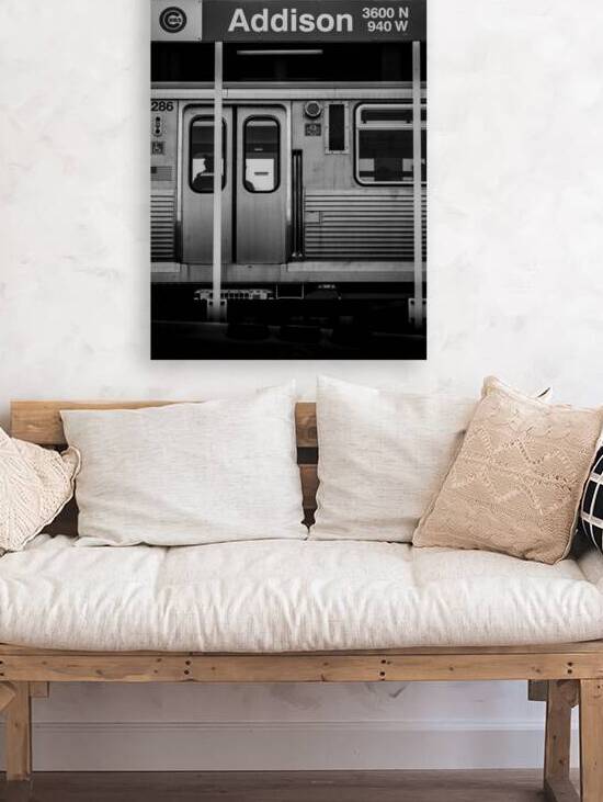 addison street L station at wrigley field  vertic by Black And White