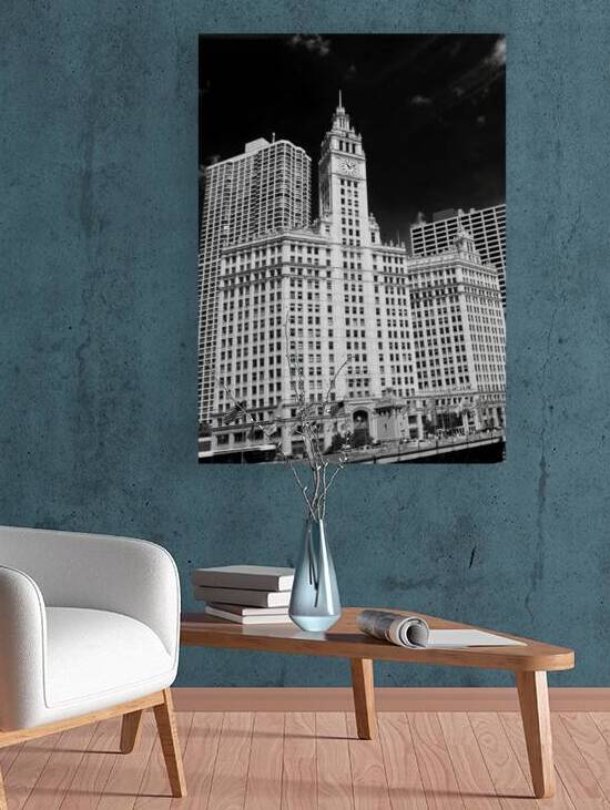 magnificent michigan avenue tribune wrigley build by Black And White