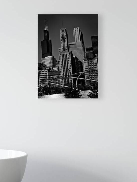 sears tower daley plaza grant park  vertical 57 D by Black And White