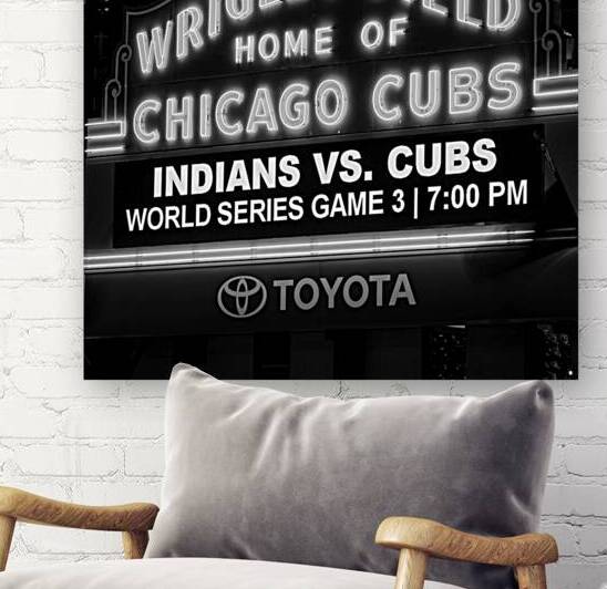the 2016 world series at wrigley field  square 30 by Black And White