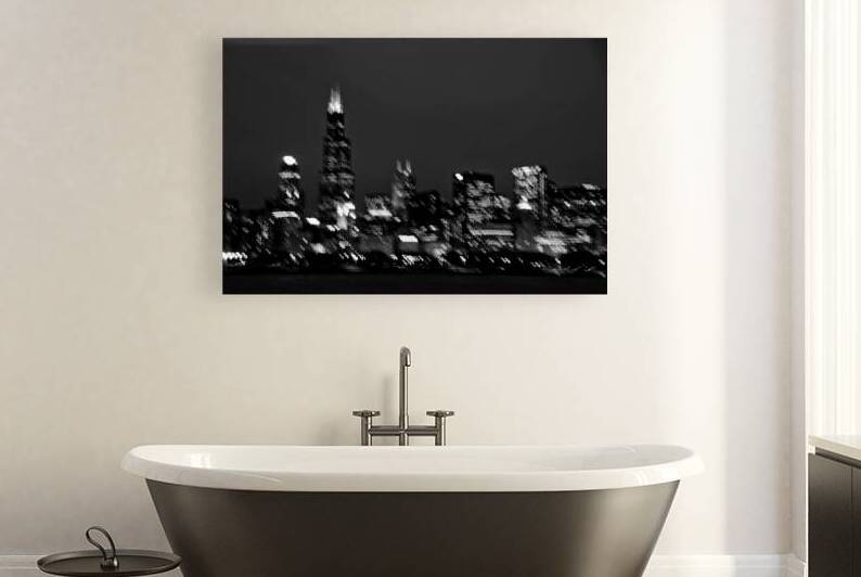 sears willis tower purposefully blurry  horizonta by Black And White