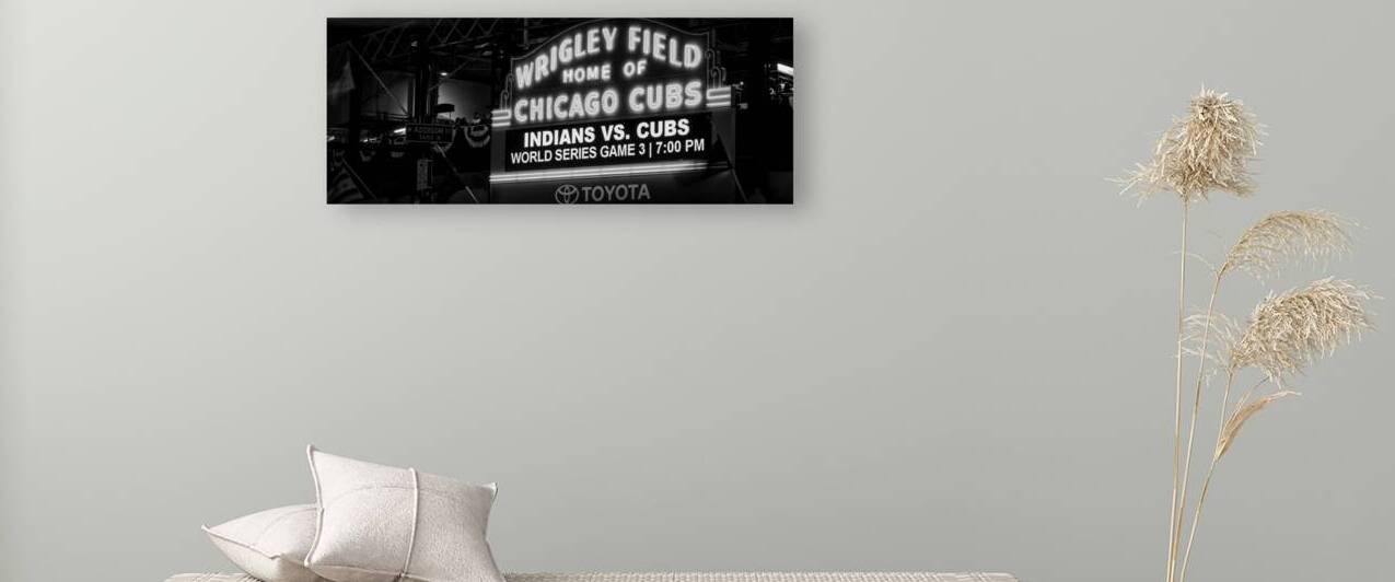 the 2016 world series at wrigley field  panoramic by Black And White