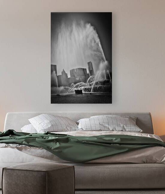 spray from buckingham fountain  vertical 2032 Spr by Black And White