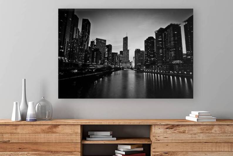 trump tower chicago river  horizontal 1365 River by Black And White