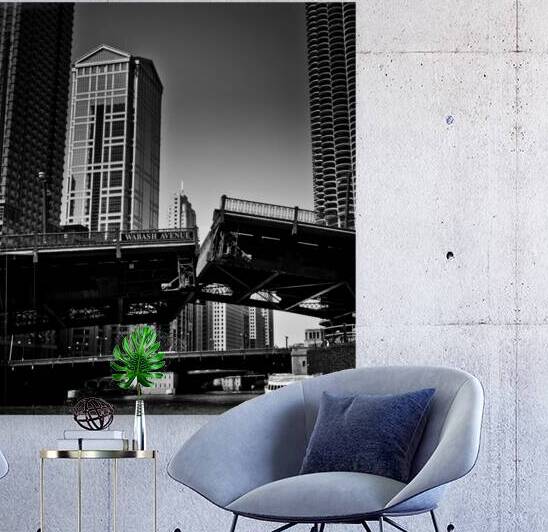 wabash avenue draw bridge  square 2022 Draw 13k.j by Black And White