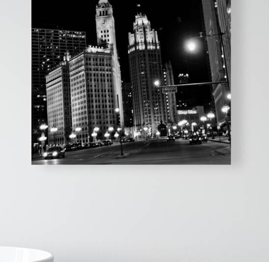 upper wacker drive at nightq  square 1219 Upper 1 by Black And White