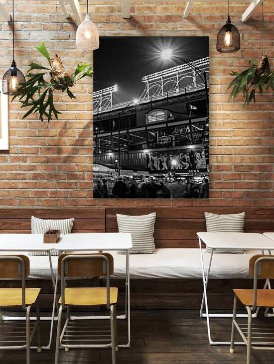 wrigley field at night  vertical 3078 Sheffield 1 by Black And White