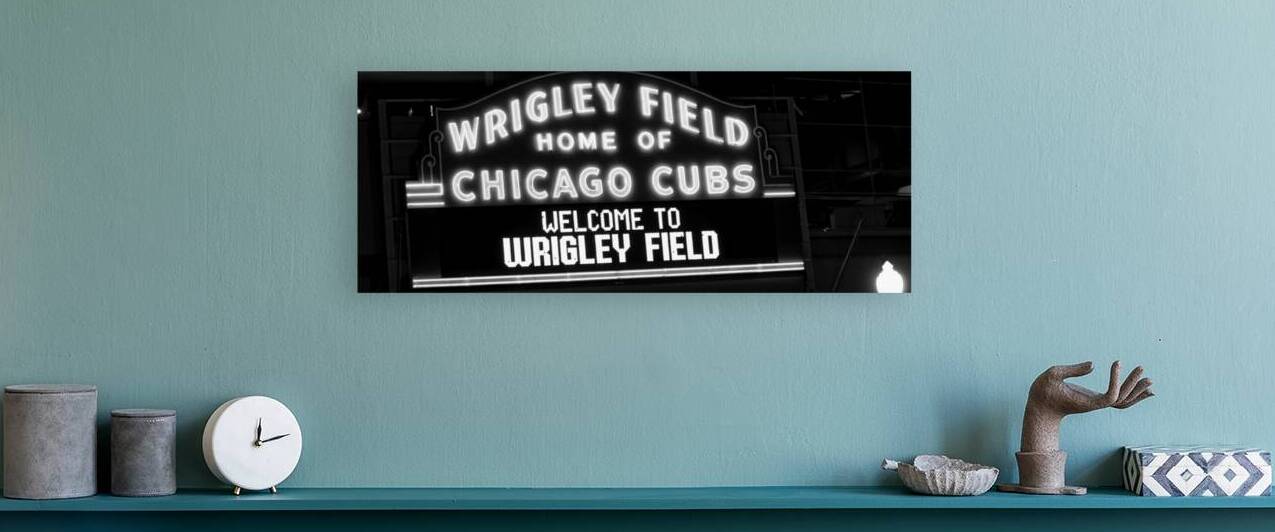 wrigley field home of chicago cubs  panoramic 64 by Black And White