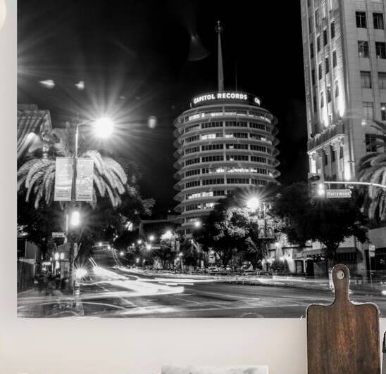 capitol records building hollywood vine  square 2 by Black And White
